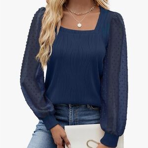 Elegant Navy Blue Women's Top